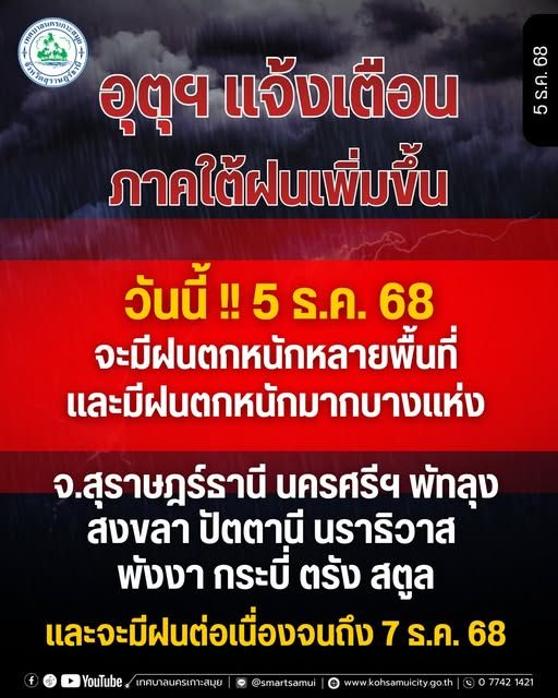 Meteorological Department Weather Alert: Heavy Rainfall Expected in Southern Provinces
